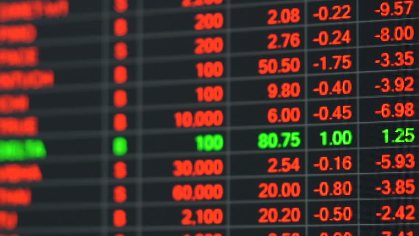 Economic crisis - Red stock market price board chart showing economic crisis of world stock. Bad economy and negative price down stock market situation. Traders are panic and selling their stock. Royalty-Free Stock Footage #1008278047