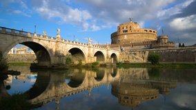 Castel Sant Angelo or Mausoleum of Hadrian in Rome Italy ,built in ancient Rome, it is now the tourist attraction of Rome Italy. Castel Sant Angelo was once the tallest building of Rome.