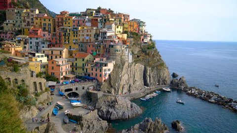 Manarola Village, Cinque Terre Coast of Italy. Manarola is a small town in the province of La Spezia, Liguria, northern Italy and one of the five Cinque terre attractions to tourist visiting Italy.