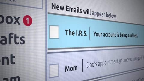 Generic Email New Inbox Message - IRS auditing a bank account