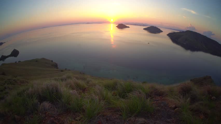 Footage of Sunrise at Padar Island, Indonesia