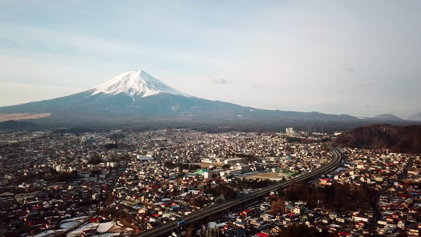 Aerial view of Fuji Mountain,Kawaguchiko,Fujiyoshida,Japan | Shutterstock HD Video #1008300580
