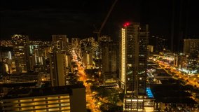 Honolulu Hawaii Night Skyline Time lapse video