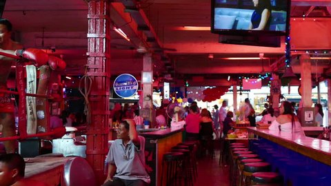 PATTAYA, THAILAND - FEBRUARY 24: View on the Interior of a bar on February 24, 2018 in Pattaya, Thailand.

