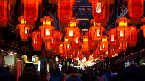 Shanghai,China:Feb.24,2018: 2018 Shanghai Yu Garden Lantern Show,  the most famous and influential folk activity during Spring Festival in Shanghai, began in February 1st, lasting to March 5th.