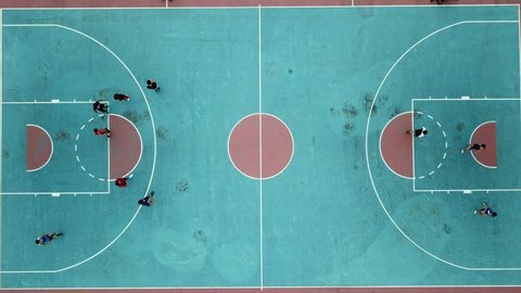 Colorful basketball court