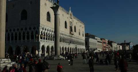 Venice, Italy. Piazza San Marco. February 2018. Timelapse 4k