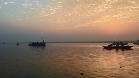 Boat Trip In Ganges River , Varanasi , India
