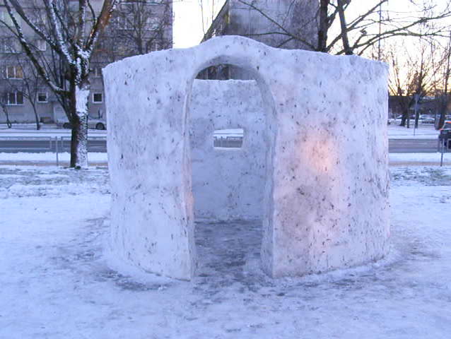 House of snow and ice, igloo. Winter, Latvia