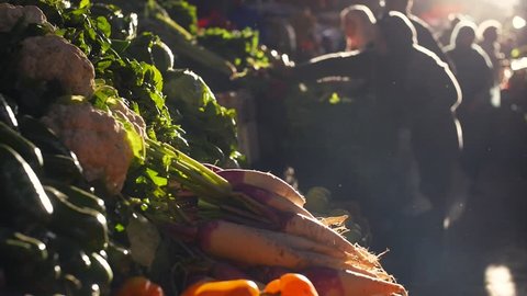 Food market slow motion from Morocco