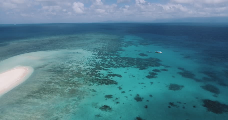 Aerial Drone Shot Great Barrier Reef Stock Footage Video (100% Royalty ...