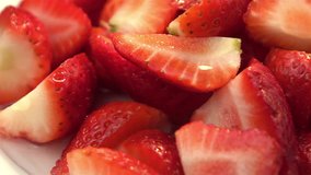 Video of rotating strawberries in 4K