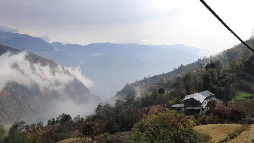 Remote Village of Nepal in winter season. 