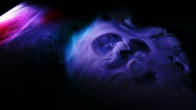 Purple Alien Planet / Moon / Space Clouds Nebula of cosmic galaxy / 3 clips
