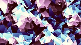 Moving irregular low poly shapes. Abstract screensaver for video.