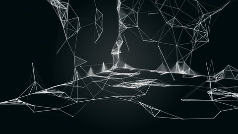 Background of fantasy black and white plexus. Abstract technology futuristic network.