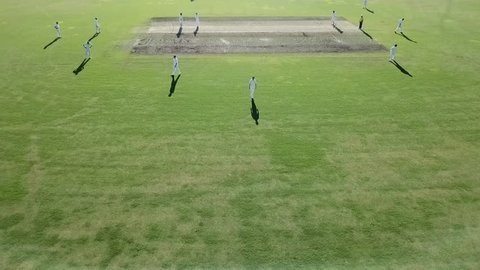 Cricket match aerial view 