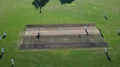Cricket match aerial view 