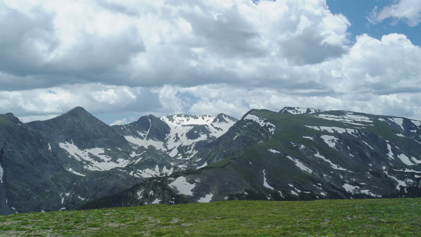 On Top of the Rocky Mountain National Park Mountain Range at 14000 feet, Time Lapse