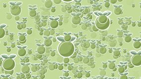 Simple green grapefruit video background in vintage retro style. 4K UltraHD motion graphic animation.