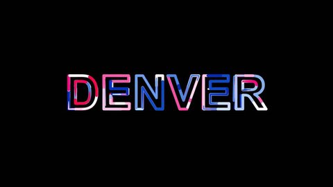 Letters are collected in city DENVER, then scattered into strips. Bright colors. 