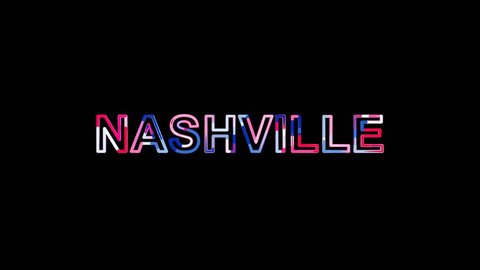 Letters are collected in city NASHVILLE, then scattered into strips. Bright colors.  