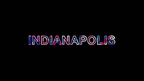 Letters are collected in city INDIANAPOLIS, then scattered into strips. Bright colors.  