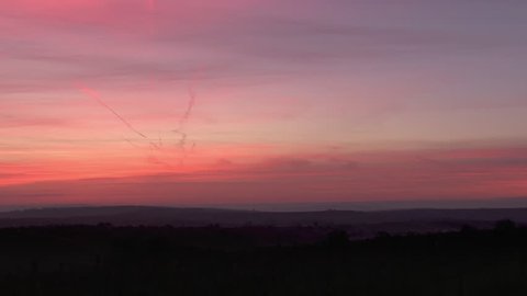 Time lapse of beautiful sunrise over country landscape