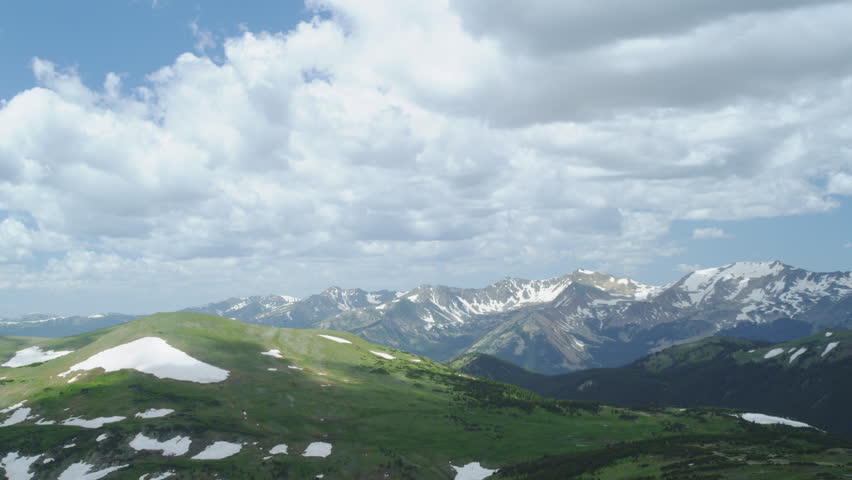 On Top of the Rocky Mountain National Park Mountain Range at 14000 feet, Time Lapse