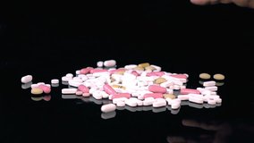 High quality video of grabbing pills in real 1080p slow motion 250fps
