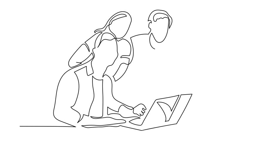 simple animation continuous line drawing company Stock-video (100 %