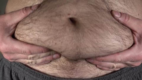 Man fat belly, 4k ultra hd video clip