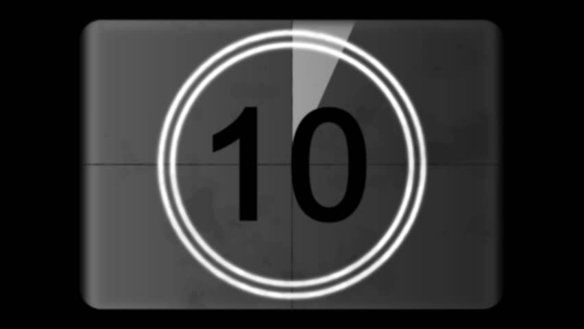 4K Countdown Leader Graphic 10 - 0, With Film Burn & Rolling Effect, Gray scale. Film tone and retro style. Motion graphic and animation. Old style film. Animated Number Counters. | Shutterstock HD Video #1008482413