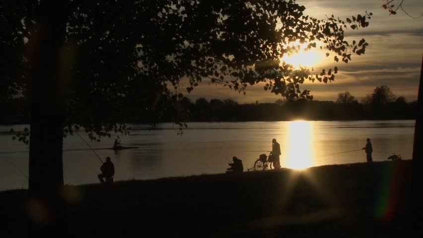 river on dusk, people, river, nature HD