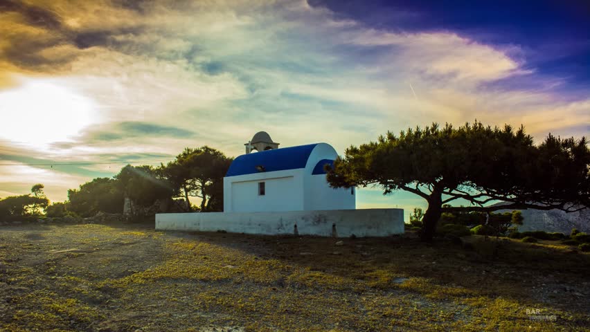 Time Lapse Of Church At Kefalos, Kos Island