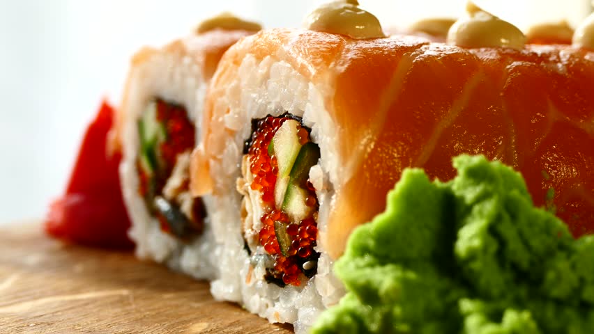 Tasty And Appetizing Sushi Sushi Stock Footage Video 100 Royalty Free 1008512398 Shutterstock