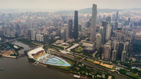 Guangzhou Day Time Pearl River Stock Footage Video 100 Royalty