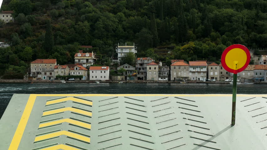 check out ferry with a round mark in Montenegro