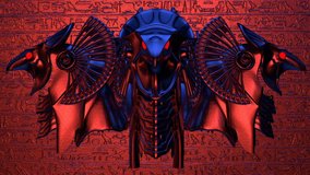 Horus Head VJ Loop - is a stunning ancient motion graphic animation featuring a close-up view of Egypt God face with bright red eyes. Perfect to use in ancient videos, Egypt graphics, thematic VJ sets