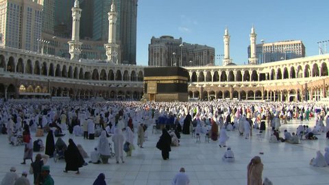 MECCA, SAUDI ARABIA,  June2013 - Muslim pilgrims from all over the world gathered to perform Umrah or Hajj at the Haram Mosque in Mecca, Saudi Arabia, days of Hajj