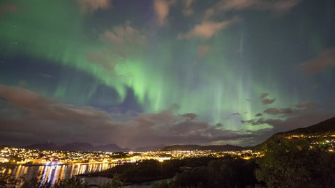 Aurora Borealsis over the city
