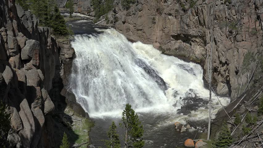 Gibbon Falls in northwest Yellowstone National Park. Wyoming, USA