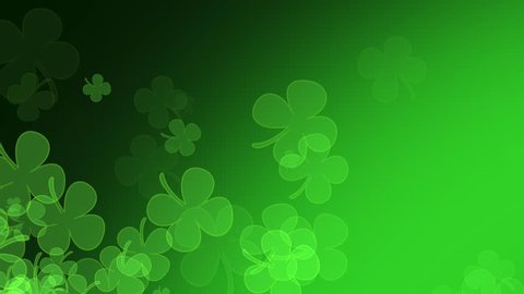 St. Patrick's Day clover spring motion background with space for your text