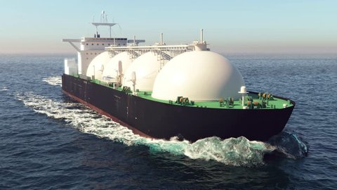 LNG tanker floating in the ocean