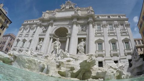 Footage of Trevi Fountain in Italian Fontana di Trevi is fountain in Trevi district in Rome Italy it is largest Baroque fountain in the city and one of the most famous fountains in the world 4k