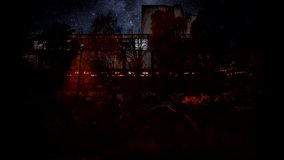 Autumn evening in Dnepropetrovsk. Video with a flashing street lamp on a dark street - Powered by Shutterstock - Get 15% off with code: PIKWIZARD15