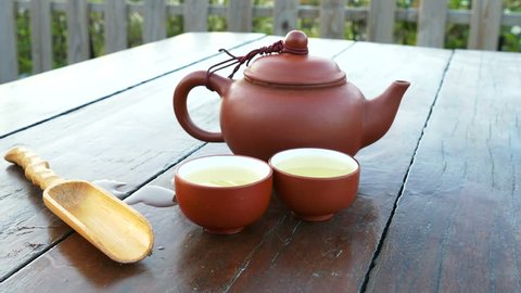 Taking Cup By Tea Set Used Stock Footage Video (100% Royalty-free ...