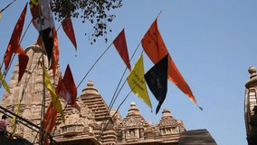 Flag at Matangeshwar Temple of lord Shiva, Khajuraho, Madhya Pradesh, India.