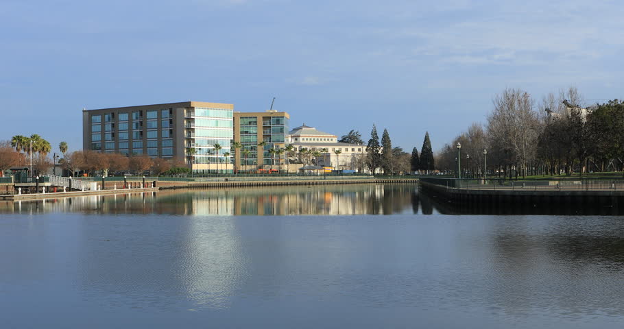 View of Stockton, California near the Mcleod Lake 4K