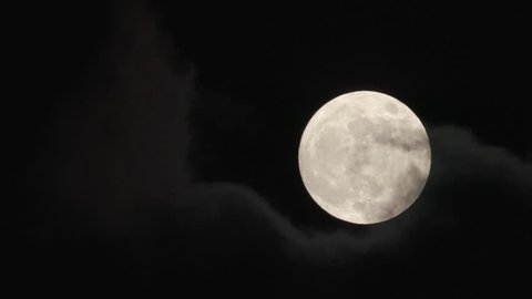4K Super Full Moon with dark clouds! (Shot 2018/01, Original 4K)